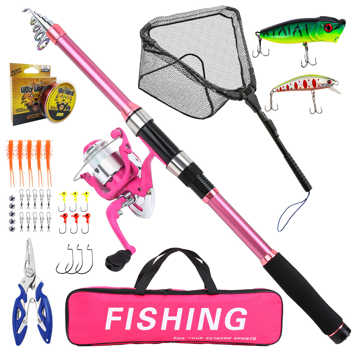 Fishing Line Spool - Fishing Pole Set Full Kits With