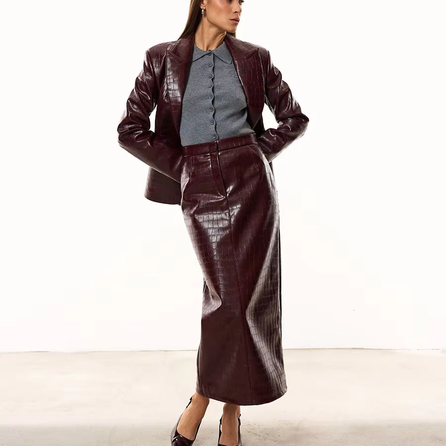 Fly Line - IG Women Burgundy Croc Faux Leather