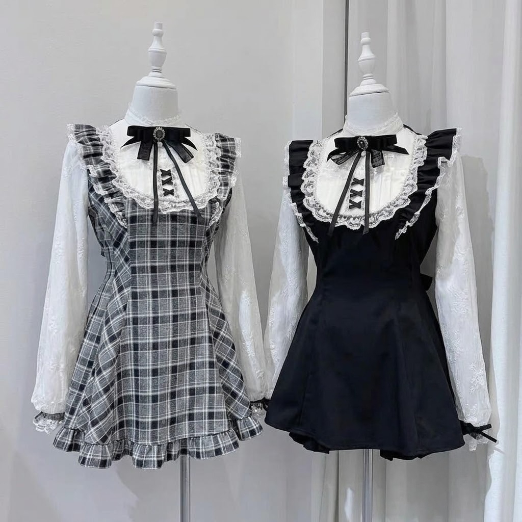 Fly Line - Japanese Lolita Bow Shorts Set Women
