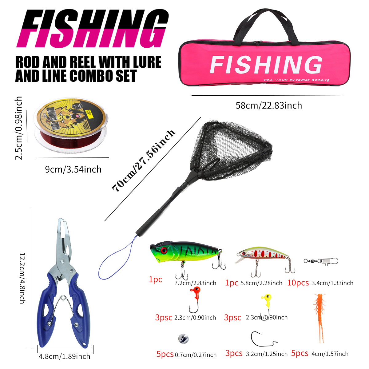 Fishing Pole Set Full Kits Wit - огляд і ціна Fishing Line Spool