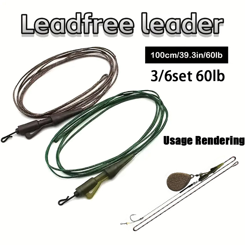 3/6pc CarpCarp Fishing Line Re - огляд і ціна Leader Line