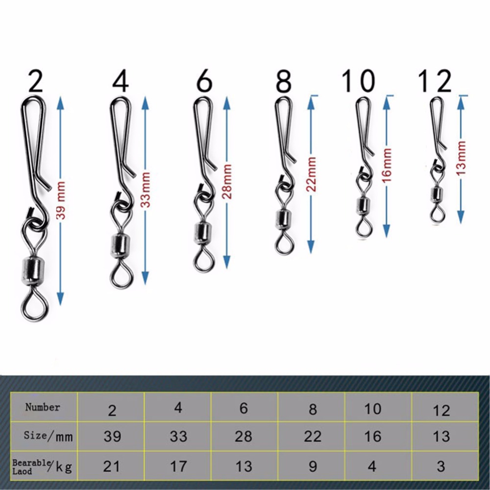 50pcs Box Rolling Swivel With  - огляд і ціна Fishing Line Box